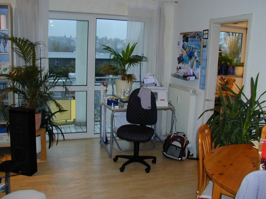Wohnbereich Richtung Balkon Terrassenwohnung Wiesbaden