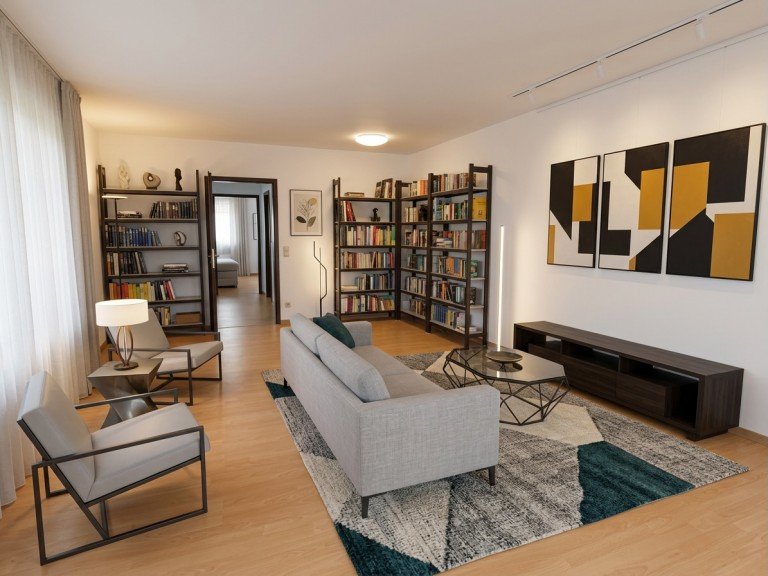 Wohnzimmer Wiesbaden Erdgeschosswohnung ***** F�R CLEVERE KAPITALANLEGER! DIREKT AM SCHLOSSPARK ZU WIESBADEN-BIEBRICH! 2 ZKBB + TIEFGARAGE!